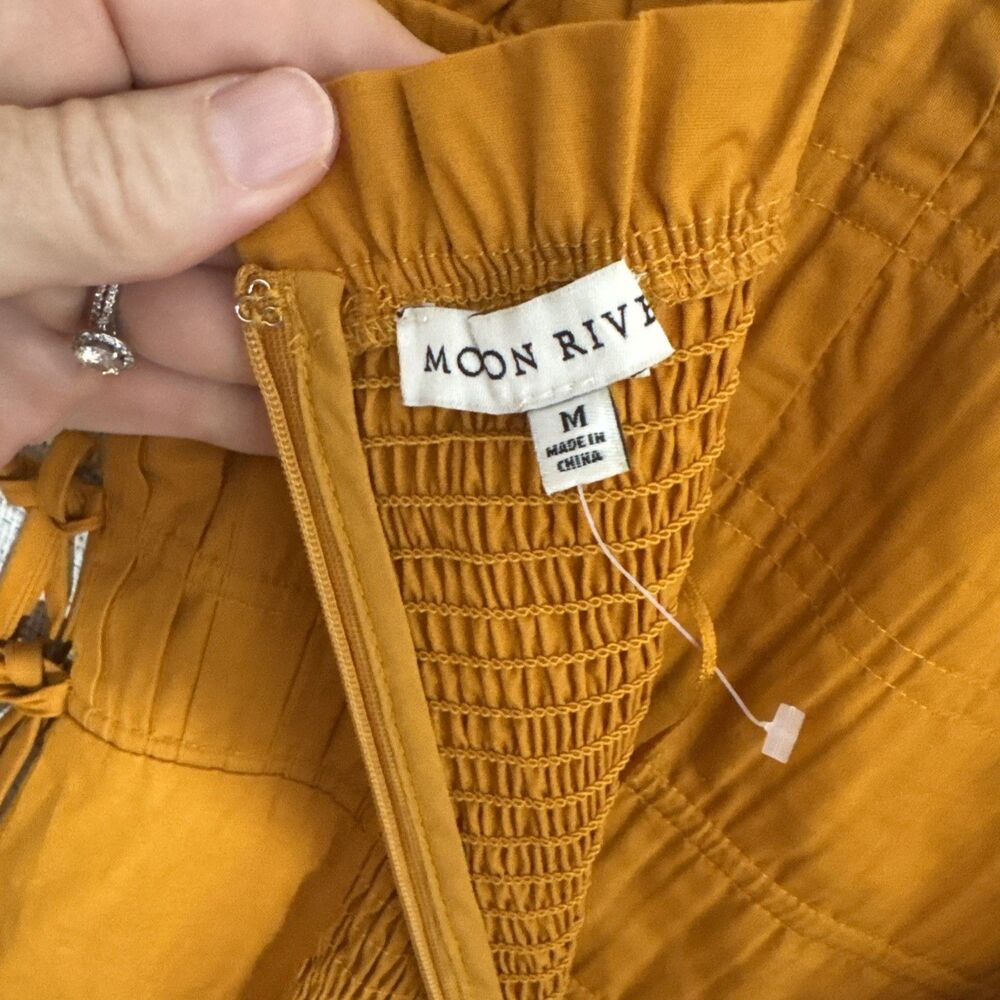Moon River Fall Fit & Flare Corset Dress Rio Boho Medium Fall Photos Mustard - Picture 7 of 8